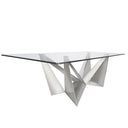 mesa comedor rectangular cristal templado y acero cromado, vista 17