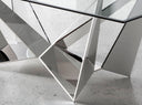 mesa comedor rectangular cristal templado y acero cromado, vista 19