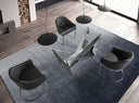 Mesa comedor rectangular cristal templado y acero cromado en ambiente decorado (2)
