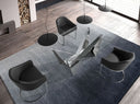 Mesa comedor rectangular cristal templado y acero cromado