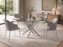 Mesa comedor cuadrado cristal templado y acero cromado - Mesa de comedor - El Workshop-130 x 130 x 75 Cm