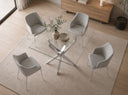 Mesa comedor cuadrado cristal templado y acero cromado - Mesa de comedor - El Workshop-130 x 130 x 75 Cm