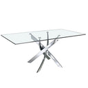 Mesa comedor rectangular cristal templado y acero cromado - Mesa de comedor - El Workshop-130 x 95 x 75 Cm