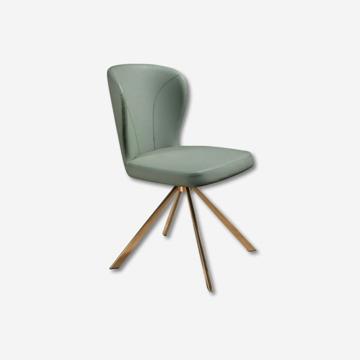 Light green leatherette swivel chair