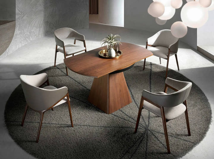 Mesa comedor extensible redonda nogal - Mesa de comedor - El Workshop - Ø140x75cm