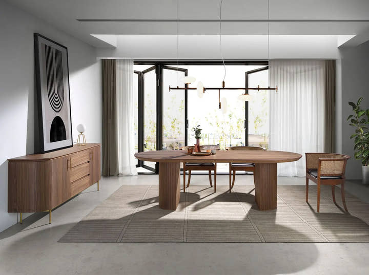 Mesa comedor ovalada medio punto nogal - Mesa - El Workshop - nogal - natural