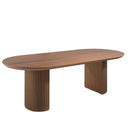 Mesa comedor ovalada medio punto nogal