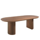 Mesa comedor ovalada medio punto nogal