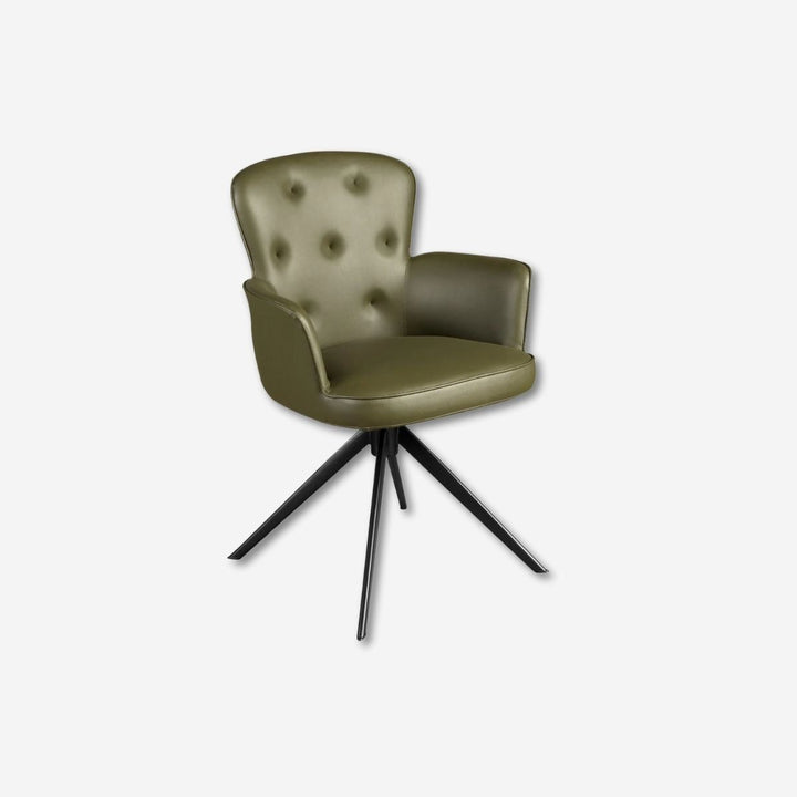 Dark green leatherette swivel chair