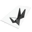 mesa comedor rectangular cristal templado y acero negro, vista 5