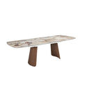 Mesa comedor extensible ovalada barril mármol porcelánico y nogal - Mesa de comedor - El Workshop - nogal
