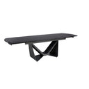 Mesa comedor extensible ovalada barril cristal negro, acero y fibra vidrio gris oscuro metal - Mesa de comedor - El Workshop-Ø200 x 105 x 76 Cm