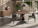 Mesa comedor redonda nogal y acero epoxi negro - Mesa de comedor - El Workshop-Ø140 x 76 Cm