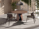 Mesa comedor redonda nogal y acero epoxi negro - Mesa de comedor - El Workshop-Ø140 x 76 Cm