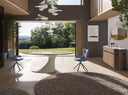 mesa comedor ovalada mármol porcelánico y fibra de vidrio epoxi arena, vista 2