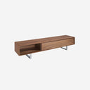 Mueble TV nogal y acero cromado