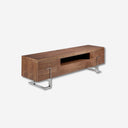 Mueble TV nogal y acero cromado