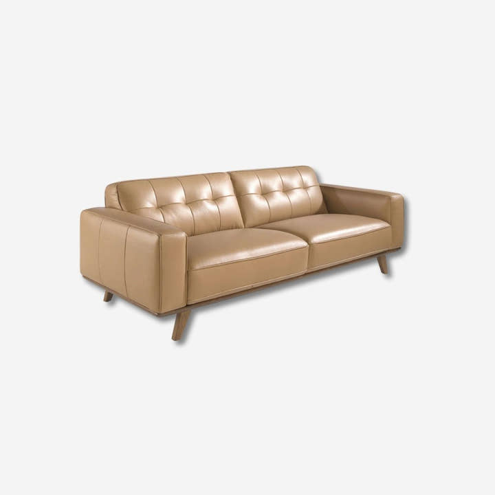 Sofá Chester 3 plazas piel arena - Sofá - El Workshop - 227x95x78 cm