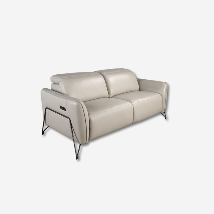 2-seater sand leather relax sofa