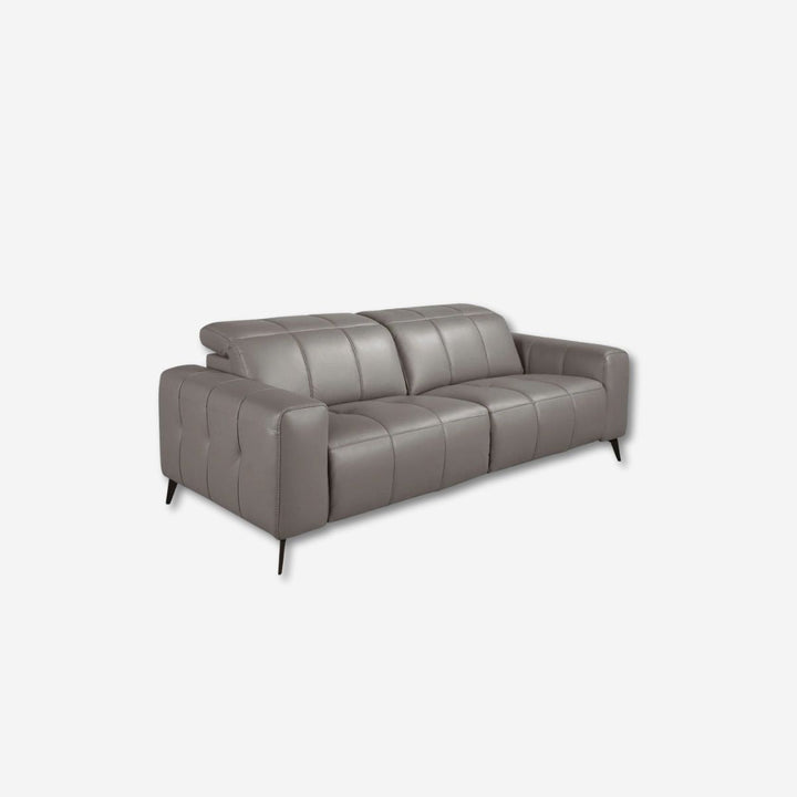 3-seater gray leather relax sofa