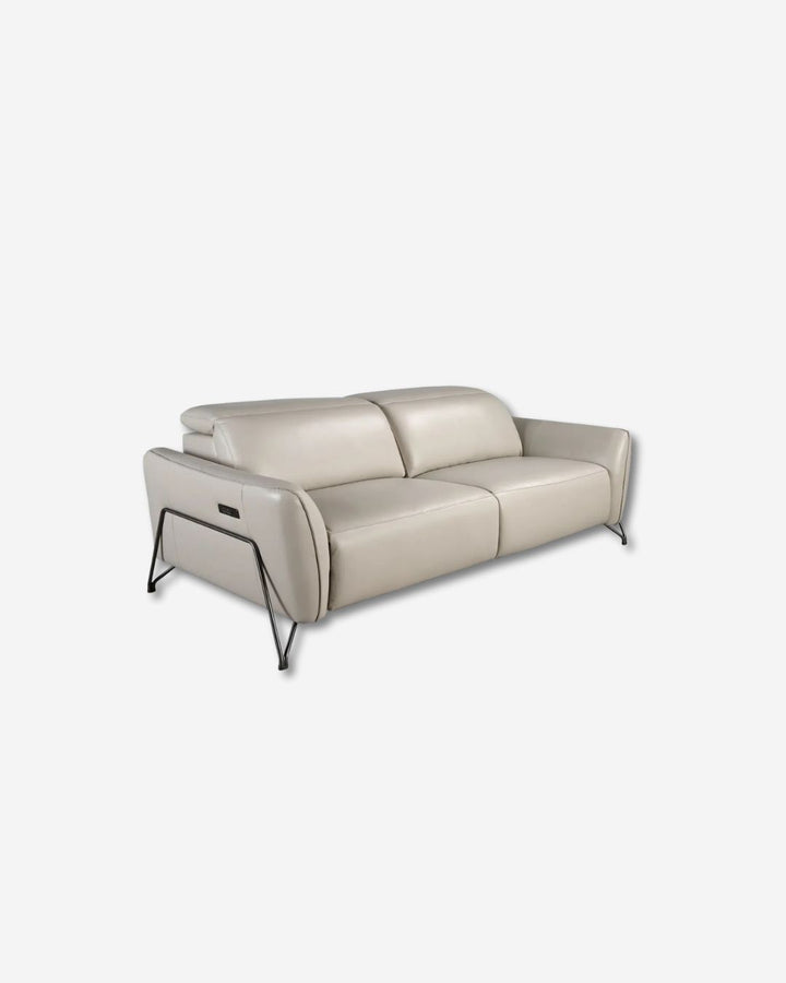 3-seater sand leather relax sofa