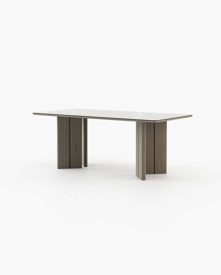 Mesa de comedor Ponza - Mesa de comedor - El Workshop - Chapa de roble envejecido mate