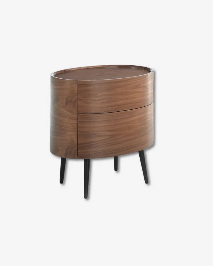 Mesita de noche nogal y acero negro - El Workshop - nogal - natural