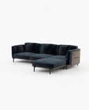 Sofá modular Foster con chaise longue - Sofás - El Workshop - Viena azul profundo