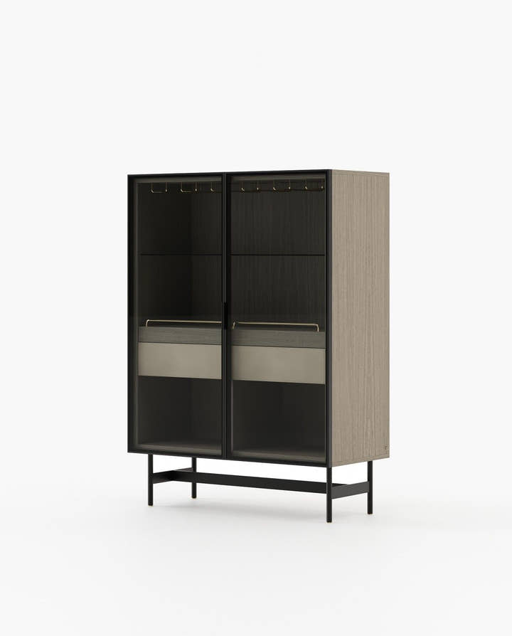 Mueble bar Morrison - Muebles de bar - El Workshop - Chapa de roble envejecido mate