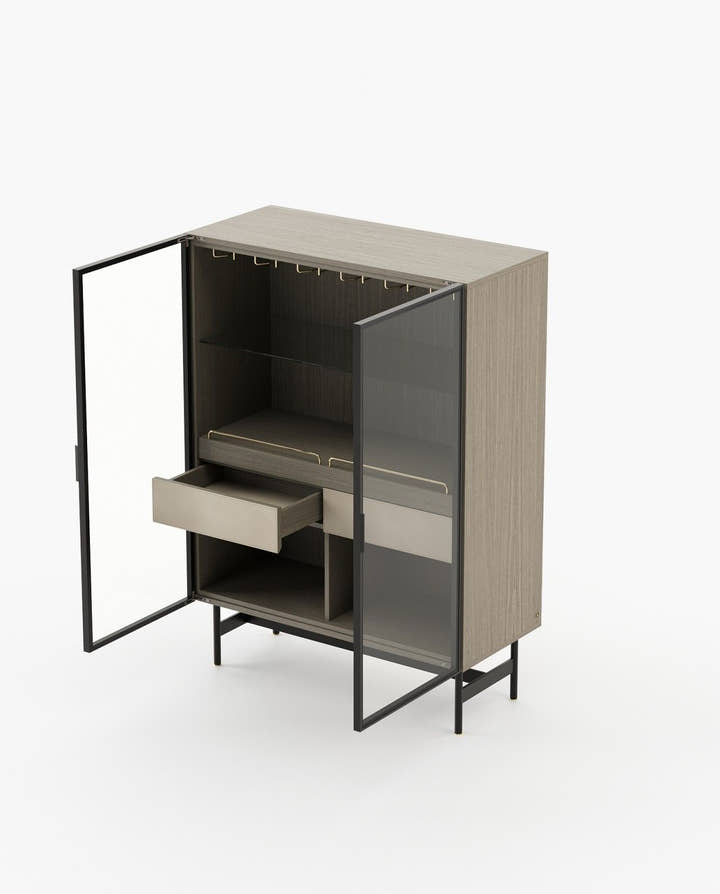 Mueble bar Morrison - Muebles de bar - El Workshop - Chapa de roble envejecido mate
