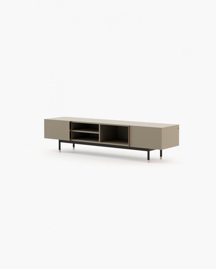 Mueble de TV Cuba - Mesa TV - El Workshop - Laca Beige Gris Mate