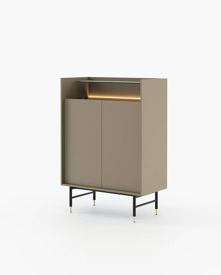 Mueble bar Desmond - Muebles de bar - El Workshop - Lacado beige grisáceo mate