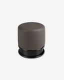 Donkergrijze kunstleren poef