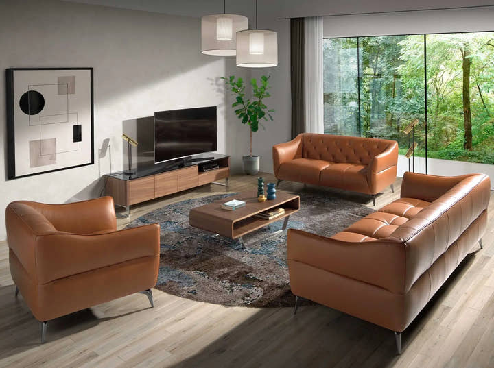 Mesa centro rectangular nogal y acero cromado - Mesa de centro - El Workshop - Madera chapada