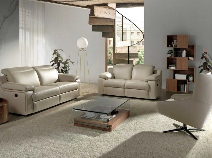 Mesa centro rectangular cristal templado y nogal