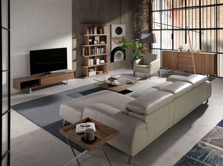 Mesa centro cuadrada cristal templado y nogal - Mesa de centro - El Workshop - madera - oscura