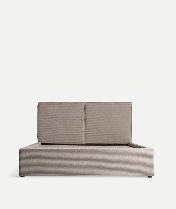 CAMA + SOMMIER GRIS LINEAS - Cabeceros - El Workshop - poliéster