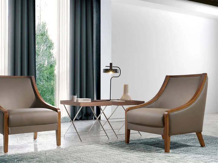 Mesa rincón rectangular nogal y acero cromado - Mesa auxiliar - El Workshop - nogal - natural