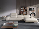 Mesa rincón rectangular nogal y acero cromado
