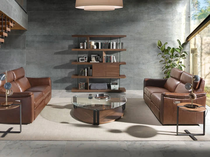 Mesa rincón redonda nogal y acero negro - Mesa auxiliar - El Workshop - Natural