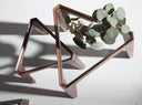 mesa rincón triangular cristal templado y nogal, vista 3
