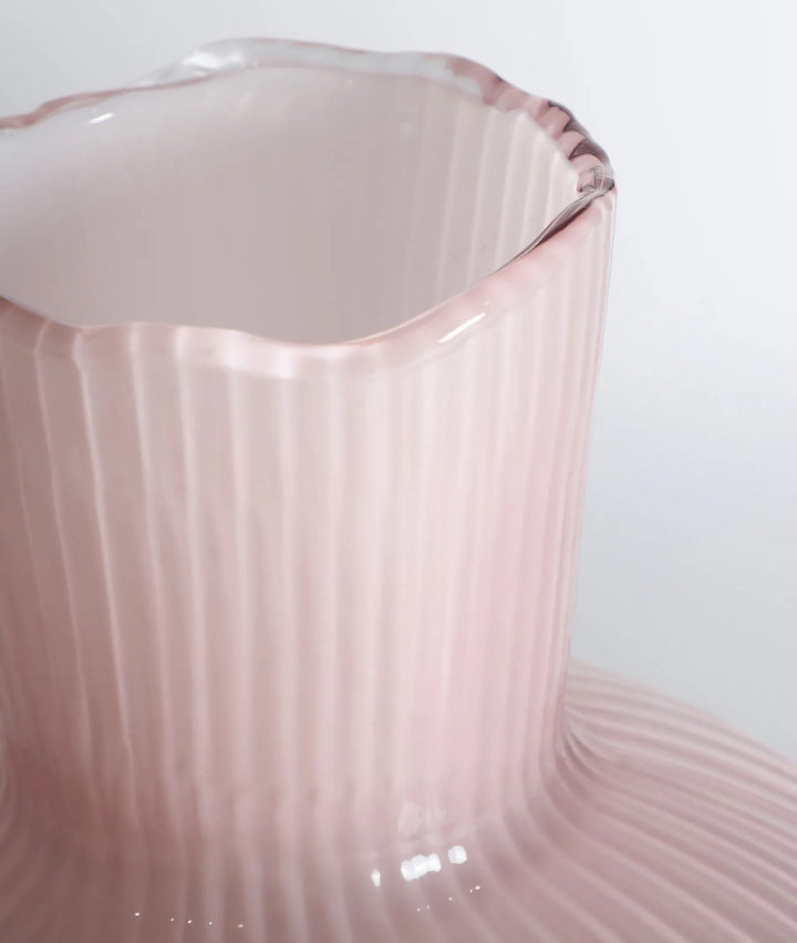 JARRÓN DECORATIVO NUDE DE VIDRIO COLOR ROSA