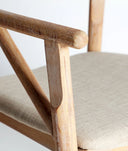 YVIERS chair made of elm wood and beige cushion