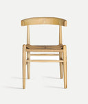 Dining chair made of natural elm wood and rope