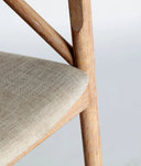 YVIERS chair made of elm wood and beige cushion