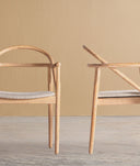YVIERS chair made of elm wood and beige cushion