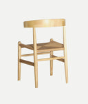 Dining chair made of natural elm wood and rope