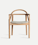 YVIERS chair made of elm wood and beige cushion