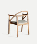 YVIERS chair made of elm wood and beige cushion