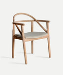 YVIERS chair made of elm wood and beige cushion